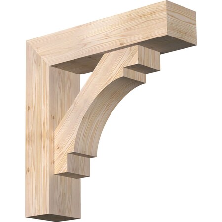 Ekena Millwork Merced Block Smooth Bracket w/ Offset Brace, Douglas Fir, 7 1/2"W x 30"D x 30"H BKT0806X30X30MRC05SDF